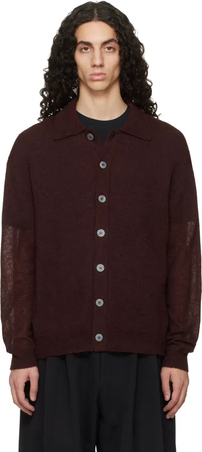 Studio Nicholson Burgundy Hamto Kint Cardigan
