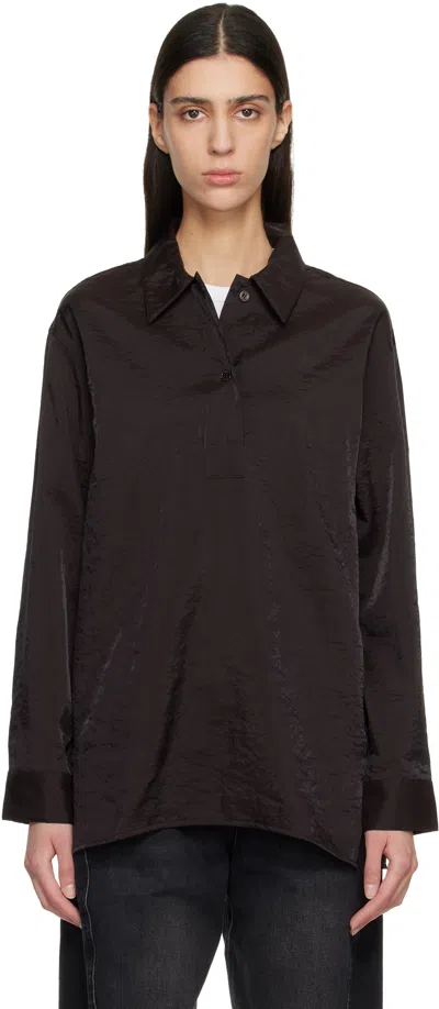 Studio Nicholson Burgundy Pinole Shirt In Brown