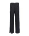 Studio Nicholson Front Pleated Trousers With Side And Back Pockets In Black