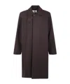 Studio Nicholson Wool Coat With Raglan Sleeves And Pockets In Brown