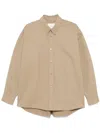 Studio Nicholson Collared Shirt With Long Sleeves And Back Yoke In Neutral
