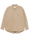 Studio Nicholson Collared Shirt With Long Sleeves And Back Yoke In Brown