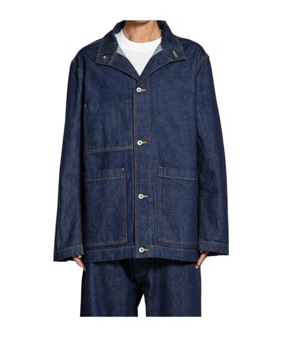 Studio Nicholson Button-front Denim Jacket In Blue