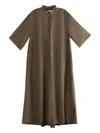 Studio Nicholson Button-front Midi Shirt Dress In Brown