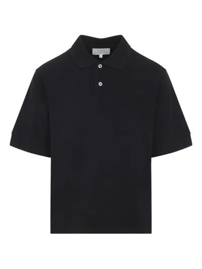Studio Nicholson Button Short-sleeve Polo Shirt In Black