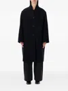 Studio Nicholson Long Coat With Structured Shoulders And Pockets In Black
