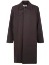 Studio Nicholson Wool Coat With Raglan Sleeves And Pockets In Brown