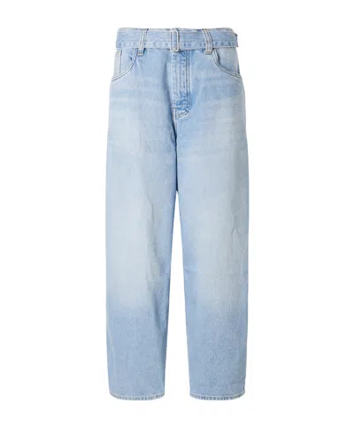 Studio Nicholson Cahuin Belted Mid-rise Wide-leg Jeans In Blue