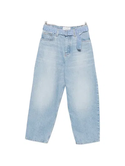 Studio Nicholson Cahun Belted Wide-leg Jeans In Blue