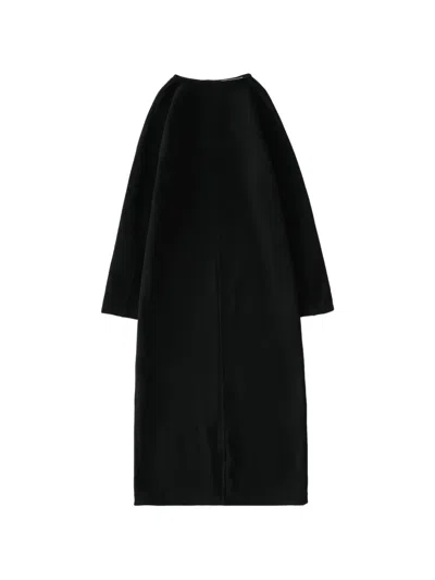 Studio Nicholson Cali Long-sleeve Back-split Midi Dress In Black