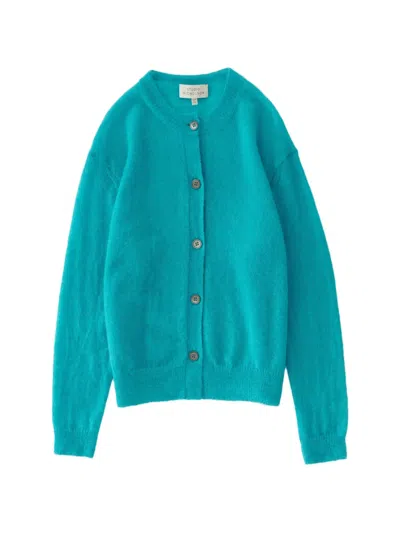 Studio Nicholson Callen Brushed-effect Cardigan In Blue
