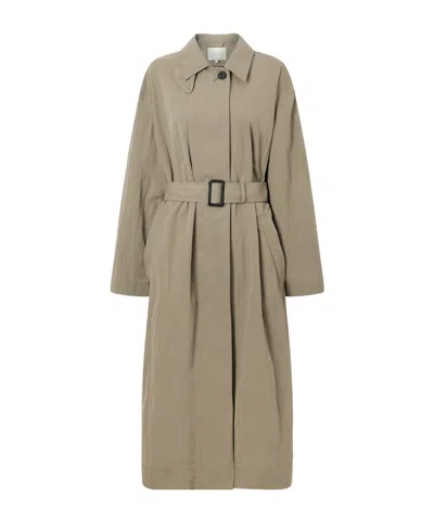 Studio Nicholson Campion Belted Crinkled-shell Trench Coat In Neutral