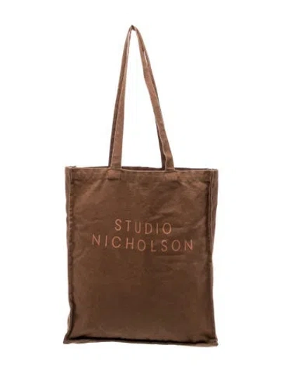 Pre-owned Studio Nicholson Canvas Tote In Brown
