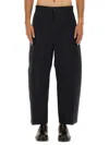 Studio Nicholson Cargo Pocket Wide Leg Trousers In Black