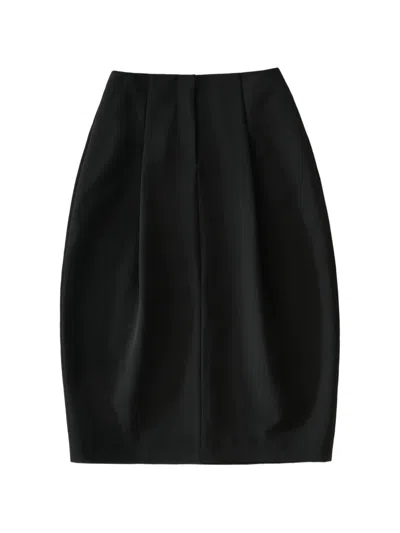 Studio Nicholson Carson Snw Darted Midi Skirt In Black