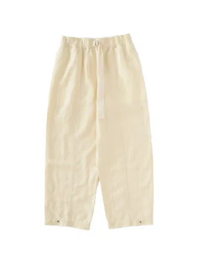 Studio Nicholson Carvo Herringbone Drawcord Trousers In Neutral