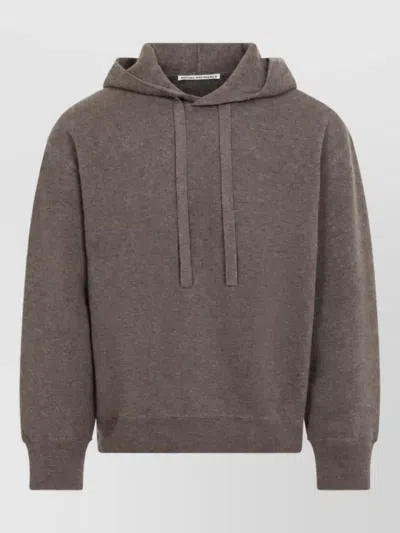 Studio Nicholson Wool-cashmere Cope Knitted Hoodie In Green