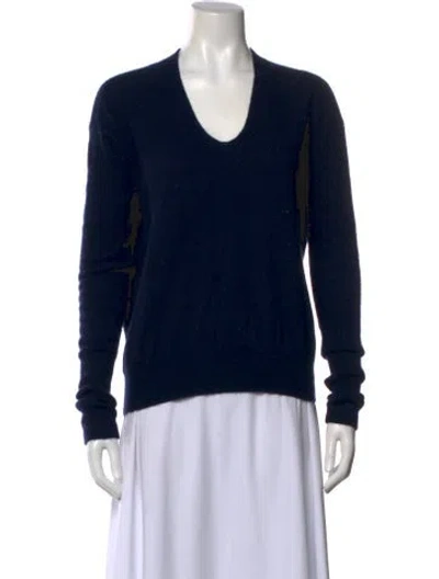 Pre-owned Studio Nicholson Cashmere Scoop Neck Sweater In Blue