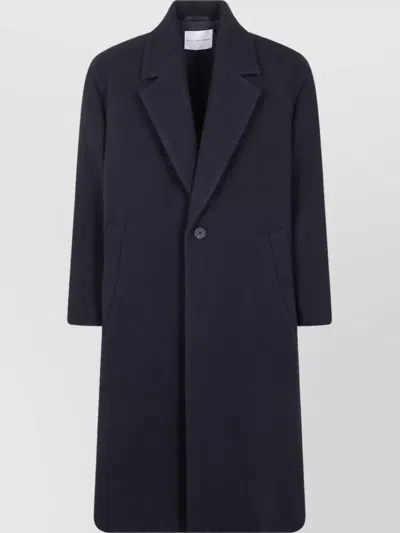 Studio Nicholson Cashmere Wool Single-breasted Coat In Blue