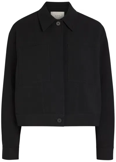 Studio Nicholson Casual Cotton And Linen-blend Jacket In Black
