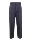 Studio Nicholson Trousers With High Waist And Front Pleats In Azul