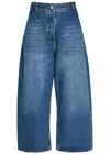 Studio Nicholson Blue Denim Chalco Cropped Jeans In Blue