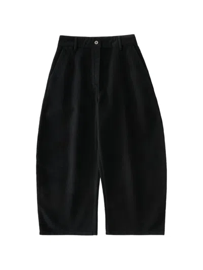 Studio Nicholson Chalco Cotton-moleskin Trousers In Black