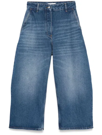 Studio Nicholson Chalco Cropped Jeans In Blue