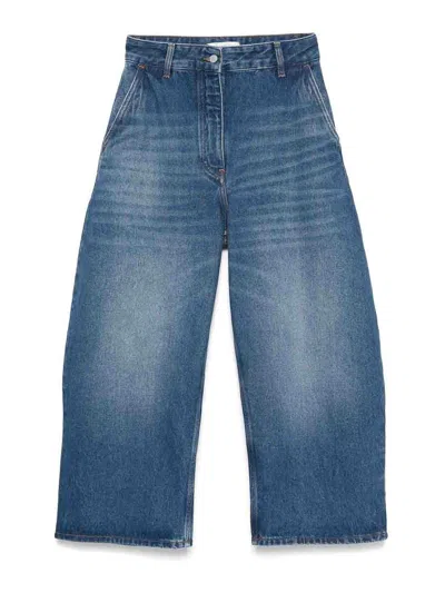 Studio Nicholson Chalco Cropped Jeans In Blue