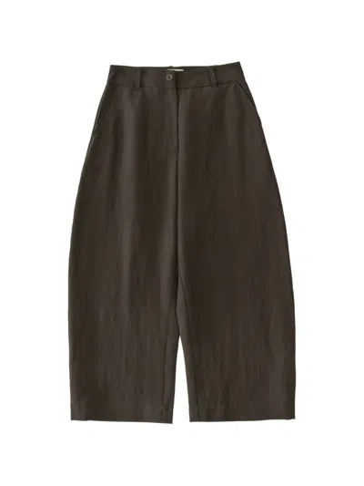 Studio Nicholson Chalco Curved Trousers In Brown