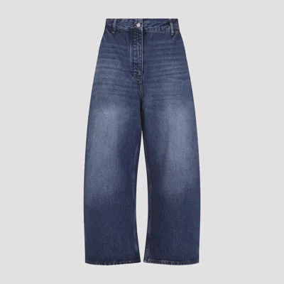 Studio Nicholson Chalco Wide Crop Pant In Blue