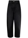 Studio Nicholson Wide Leg Denim Jeans With Belt Loops In Black