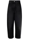 Studio Nicholson Wide Leg Denim Jeans With Belt Loops In Black