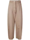 Studio Nicholson Wide Leg Denim Jeans With High Waist In Brown