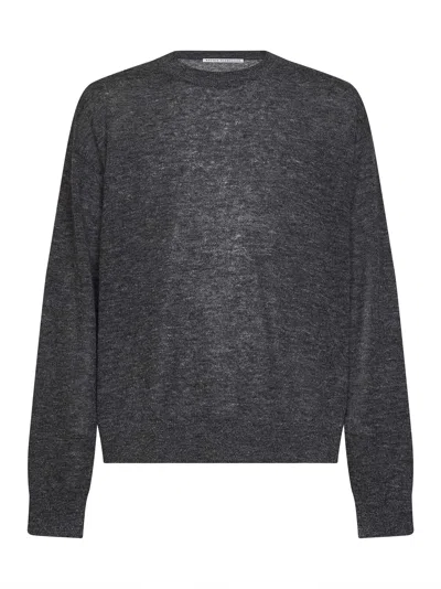 Studio Nicholson Charcoal Melange Superfine Alpaca Blend Picco Sweater In Gray