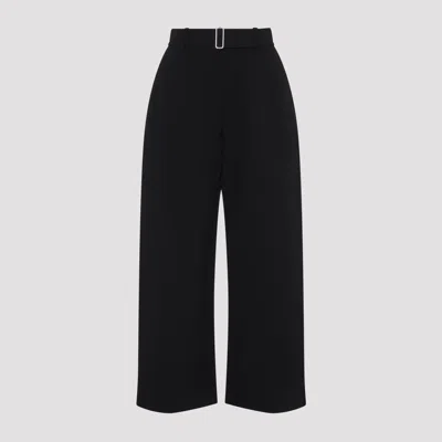 Studio Nicholson Chatto Belted Round Leg Wool Blend Pant In Animal Print