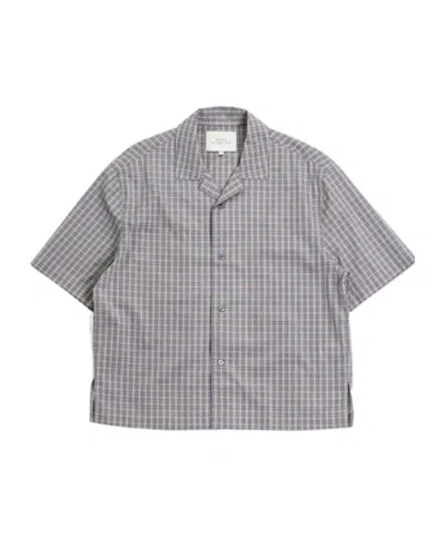 Studio Nicholson Check Short-sleeved Kline Shirt In Gray