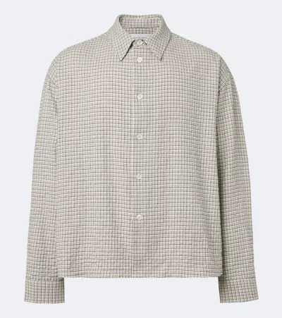 Studio Nicholson Checked Cotton Shirt In Gray