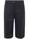 Studio Nicholson City Pleated Shorts Pockets In Black
