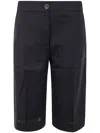Studio Nicholson City Pleated Shorts Pockets In Black