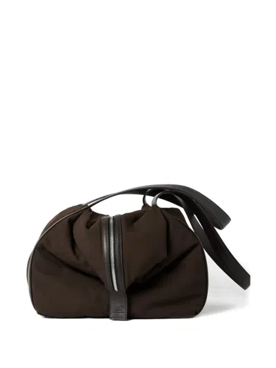 Studio Nicholson Club Leather-trim Shoulder Bag In Brown