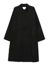 Studio Nicholson Long Wool Blend Coat With Side Pockets In Black