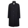 Studio Nicholson Long Coat With Structured Shoulders And Pockets In Black