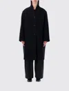 Studio Nicholson Long Coat With Structured Shoulders And Pockets In Black