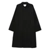 Studio Nicholson Long Wool Blend Coat With Side Pockets In Black