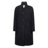 Studio Nicholson Long Coat With Structured Shoulders And Pockets In Black