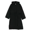 Studio Nicholson Hooded Belted Coat In Black