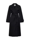 Studio Nicholson Mawer Cotton-blend Double-breasted Trench Coat In Black Grape