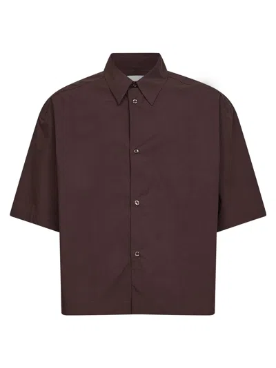 Studio Nicholson Cocoa Poplin Sanko Boxy Shirt In Brown