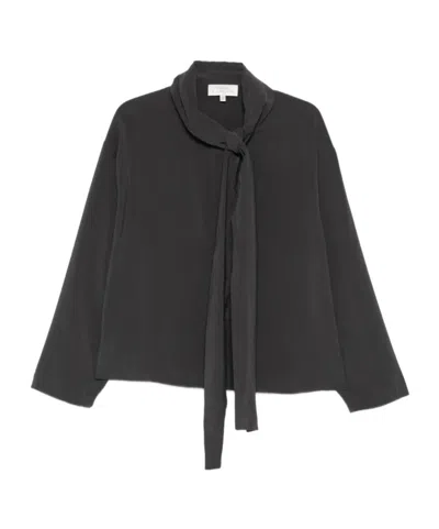 Studio Nicholson Coltsnw Tie-neck Top In Gray